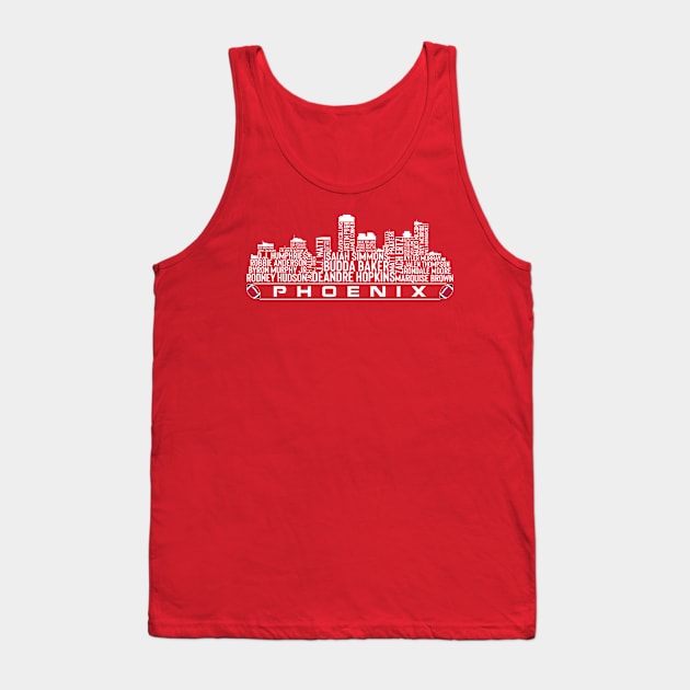 Arizona Football Team 23 Player Roster, Phoenix City Skyline Tank Top by Legend Skyline